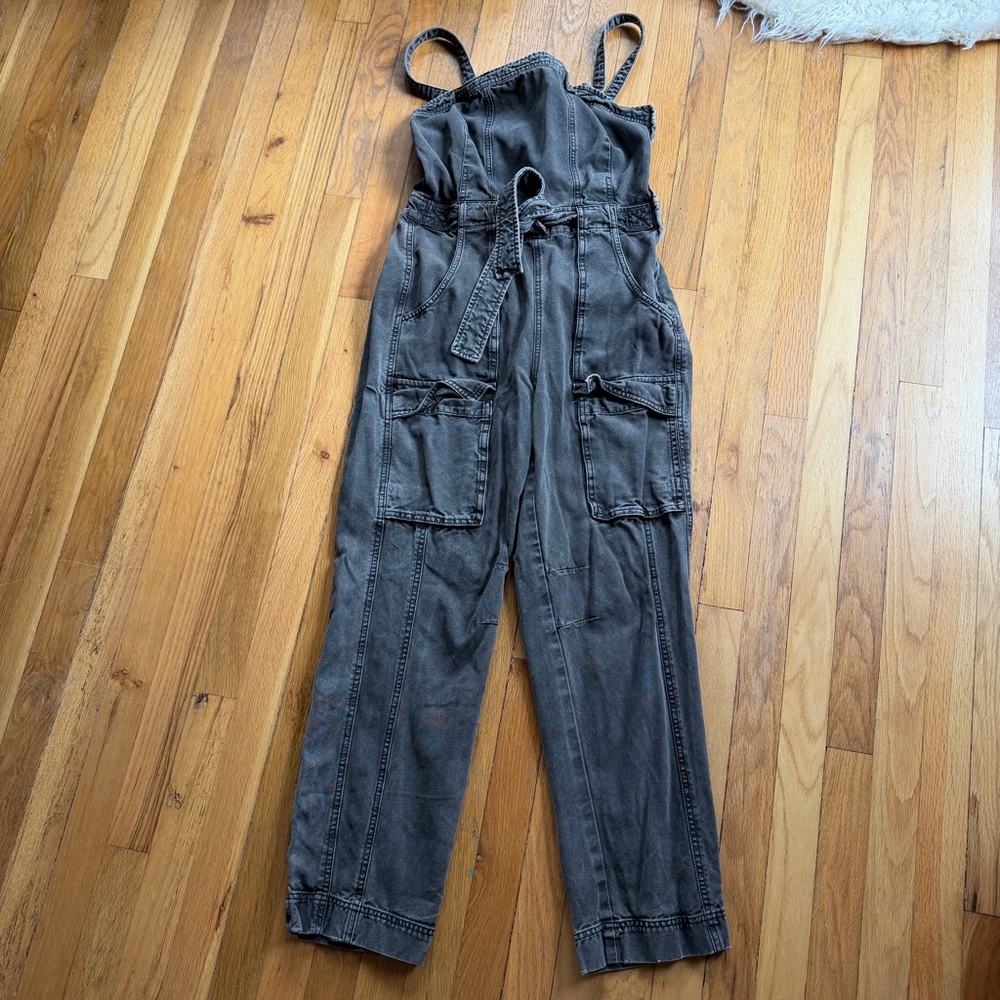 Free people dark gray jumpsuit